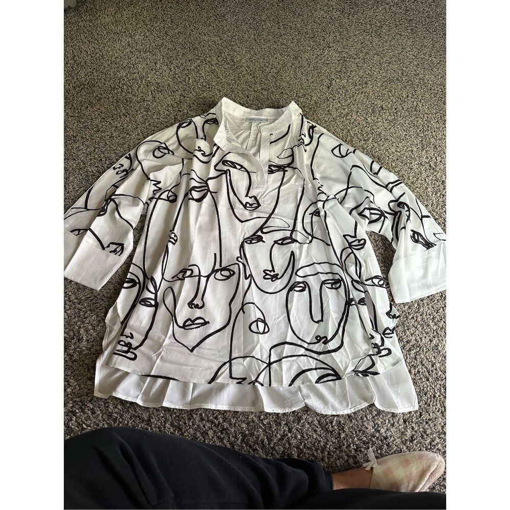 Beautiful abstract, oversize tunic, blouse, half sleeve. New w tags xl - Picture 10 of 13